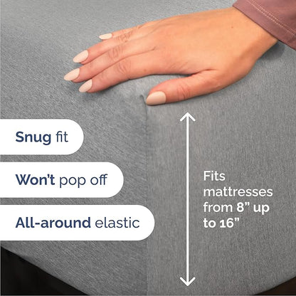Cal King 6 Piece Sheet Set - Comfy Breathable & Cooling - Soft Hotel Luxury Bedding Set w/ 8-16 Inch Deep Pockets - 1 Flat & 1 Fitted Sheet & 4 Pillowcases - Wrinkle Free & Easy Care - Heathered Grey