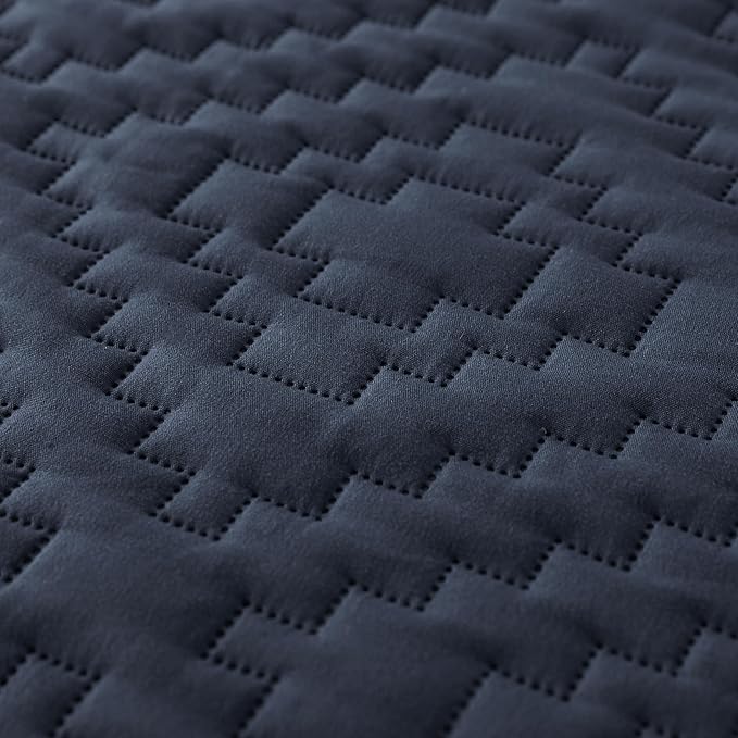 R.SHARE Navy Blue Twin Size Quilt Bedding Sets with Pillow Sham, Boho Lightweight Soft Bedspread Coverlet, Quilted Blanket Thin Comforter Bed Cover for All Season, 2 Pieces, 68x90 inches