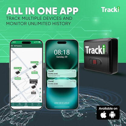 Tracki Mini GPS Tracker, Subscription Required, Cancel Anytime – Universal Compact 4G LTE Tracker for Vehicles