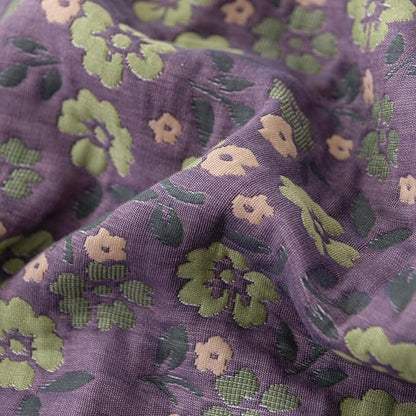 VM VOUGEMARKET Violet Duvet Cover King Double Gauze Cotton Farmhouse Jacquard Green Floral Duvet Cover with 2 Bowknot Pillowcases Rustic Style, Breathable for a Cozy Home Atmosphere