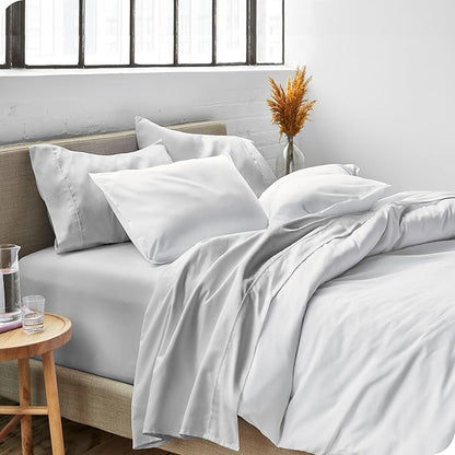 Bare Home Split Head Flex King Sheet Set - 1800 Ultra-Soft Microfiber Bed Sheets - Double Brushed - Deep Pockets - Easy Fit - 4 Piece Set - Bedding Sheets & Pillowcases (Cloud Grey)