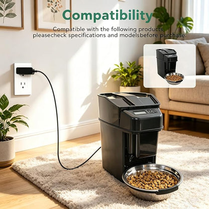 Power Adaptor Compatible with PetSafe Healthy Pet Simply Feed | Charger Compatible with Simply Feed Cat and Dog Food Dispenser，Powers for PetSafe Automatic Dog and Cat Feeder,6 FT Cable