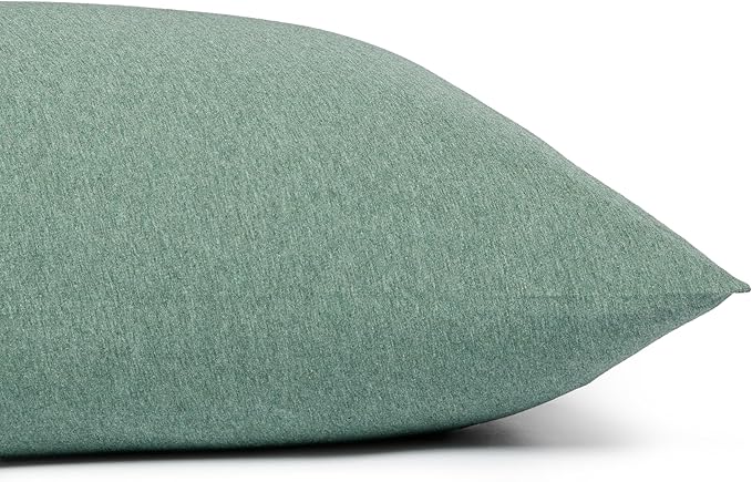 Amazon Basics 100% Cotton Jersey Bed Sheet Set, Full, Olive (Melange), Solid