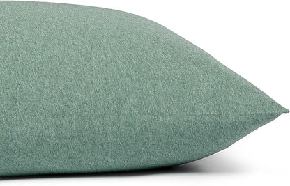 Amazon Basics 100% Cotton Jersey Bed Sheet Set, Full, Olive (Melange), Solid