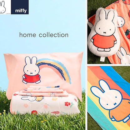 Miffy Bedding Set, Queen Size 7-Piece Super Soft Fluffy Reversible Comforter & Sheet Set with Sham, (100% Officially Licensed Product) By Franco Collectibles