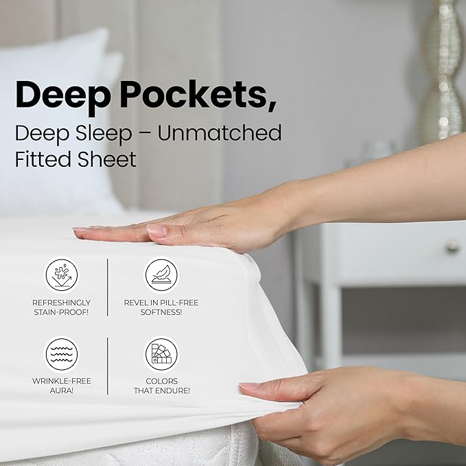 Utopia Bedding Cal King Fitted Sheet - Bottom Sheet - Deep Pocket - Soft Microfiber -Shrinkage and Fade Resistant-Easy Care -1 Fitted Sheet Only (White)
