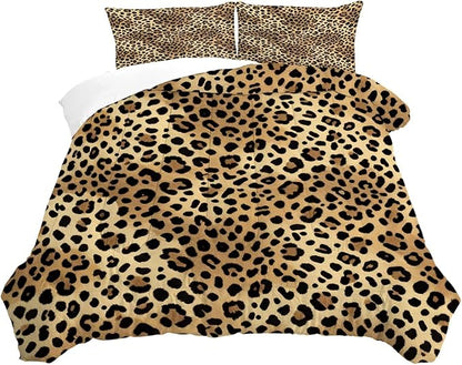 Cheetah Print Comforter Set King Size Leopard Print Bedding for Women Girls Boys Bedroom Animals Quilt Bed Set 1 Comforter 2 Pillowcases