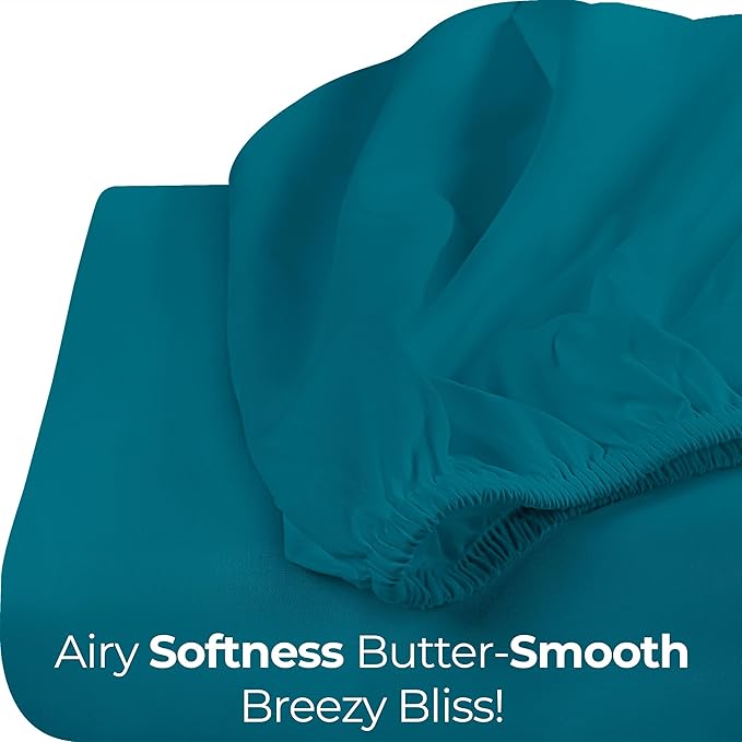 Utopia Bedding Queen Fitted Sheet - Bottom Sheet - Deep Pocket - Soft Microfiber - Shrinkage and Fade Resistant - Easy Care -1 Fitted Sheet Only (Denim Blue)