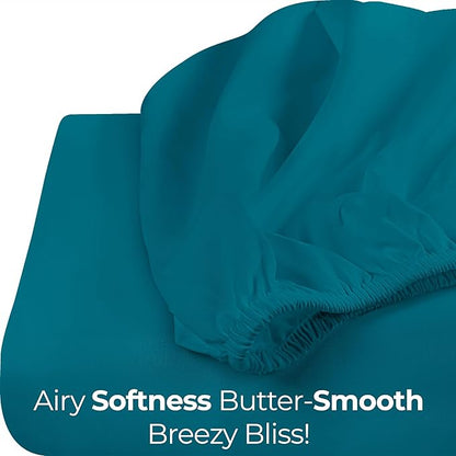 Utopia Bedding Queen Fitted Sheet - Bottom Sheet - Deep Pocket - Soft Microfiber - Shrinkage and Fade Resistant - Easy Care -1 Fitted Sheet Only (Denim Blue)