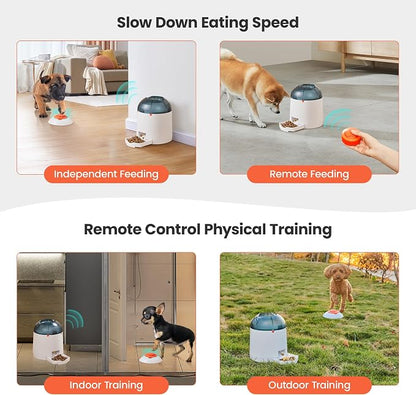 Potaroma Dog Puzzle Feeder Toy, Interactive IQ Training | Electronic Treat Dispenser, Automatic Rechargeable With Remote for Food Dispensing, All Breeds, 280ml Capacity