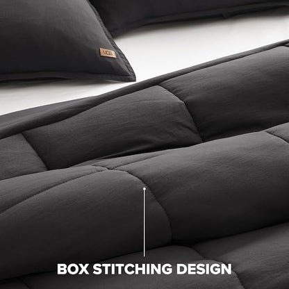 UGG Leonora Comforter Set with 1 Pillow Sham Lightweight Down Alternative Blanket Reversible All Season Washable and Hypoallergenic Bedding Set for College Dorm, Twin/Twin XL, Charcoal Grey