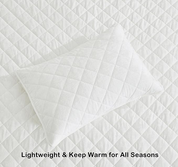 Chezmoi Collection Lux Cream White Velvet Quilt Oversized King Set, 3-Piece Plush Distressed Velvet Bedding All Season Lightweight Comforter Brushed Microfiber Reverse with Diamond Stitch Quilting