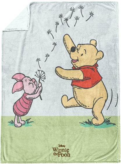 Jay Franco Kids Plush Throw Blanket – Soft & Cozy Fleece Throw for Bedroom & Couch Décor, Official Licensed Product, Multi - Winnie The Pooh, 60x90 - Large Blanket