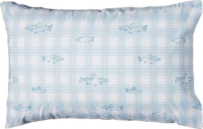 Eddie Bauer - Queen Sheets, Cotton Percale Bedding Set, Crisp & Cool Home Decor (Methow Plaid Blue, Queen)