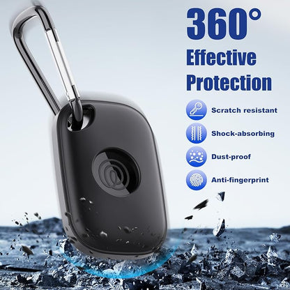 DDJ Case for Tile Life360 Pro (2024) Bluetooth Tracker with Keychain 2-Pack, Soft Silicone Cover Holder Key Ring Clip for Tile GPS Item iTag Finders Accessories, for Pet, Bags, Kids, Keys, Luggage