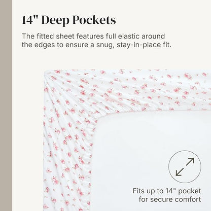 Modern Threads Silky Soft Microfiber and Wrinkle Free Sheets - Luxurious Microfiber Bed Sheets Includes Flat Sheet, Fitted Sheet with Deep Pockets, & Pillowcases Ivory, Full