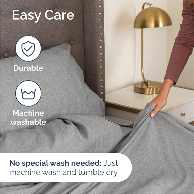 Queen 6 Piece Sheet Set - Comfy Breathable & Cooling - Soft Hotel Luxury Bedding Set with 8-16 Inch Deep Pockets - 1 Flat & 1 Fitted Sheet & 4 Pillowcases - Wrinkle Free & Easy Care - Heathered Grey