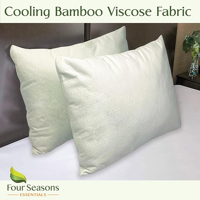 Four Seasons Essentials Body Size Waterproof Pillow Protector (Set of 1) - Natural Viscose derived from Bamboo Pillow Covers - Hypoallergenic Dust Proof Zippered Encasements for 20" x 54" Pillows