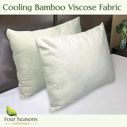 Four Seasons Essentials Body Size Waterproof Pillow Protector (Set of 1) - Natural Viscose derived from Bamboo Pillow Covers - Hypoallergenic Dust Proof Zippered Encasements for 20" x 54" Pillows