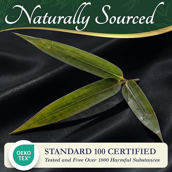 DECOLURE 100% Viscose Derived from Bamboo Sheets Full Size - Luxury 6 Pc Naturally Cooling Sheets, Ultra Soft Bed Set - Deep 17" Pockets, Durable Double Stitching, Oeko Tex Standard (Black)