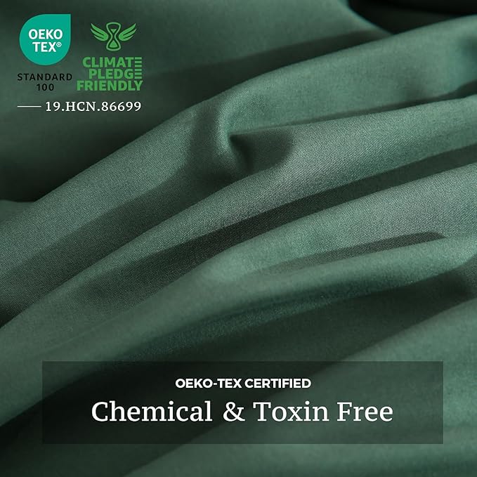 JSD Hunter Green Duvet Cover Set Twin Size, 2 Piece Microfiber Kids Duvet Cover with Pillow Sham, Zipper Closure, Comforter Not Included