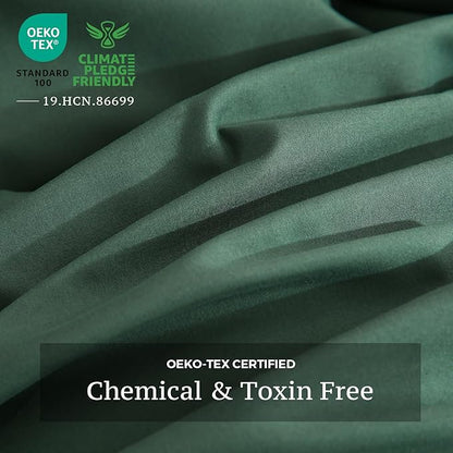 JSD Hunter Green Duvet Cover Set King Size, 3 Piece Duvet Cover with Pillow Shams, Soft Brushed Microfiber Zipper Closure, Comforter Not Included