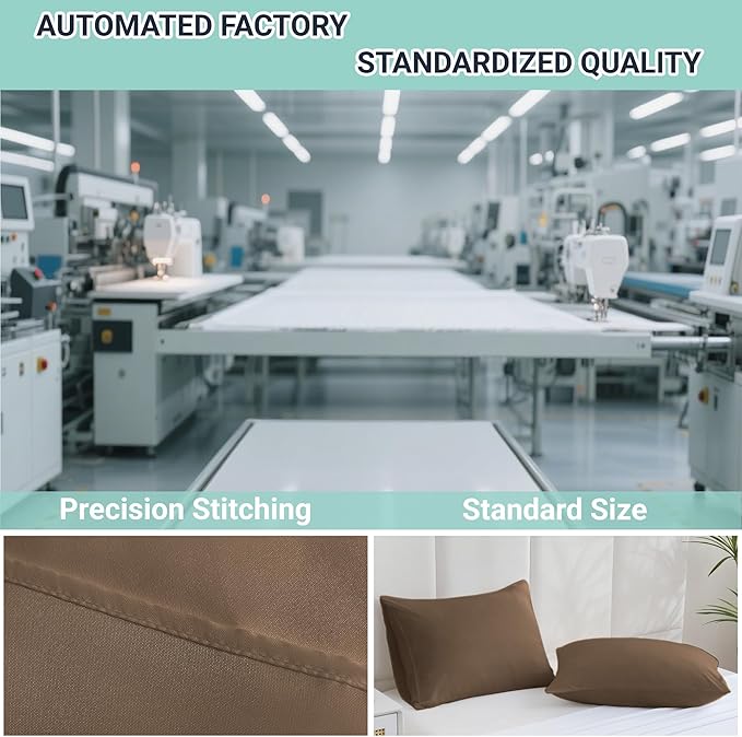 ZPECC Pillow Cases King Size Set of 12, 20x36 Envelope Closure Pillowcases, Soft Plain Brushed Microfiber Covers Hypoallergenic Breathable, Brown