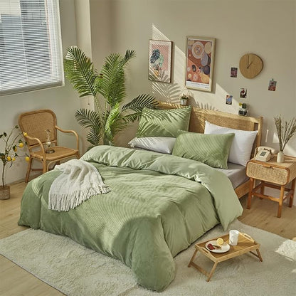 Houseri Sage Green Velvet Comforter Set Queen Fluffy Light Green Micromink Sherpa Bedding Sets Queen Warm 3 Pieces Lightweight Durable Solid Green Flannel Fuzzy Extra Comfy Soft Plush Bed Quilts Queen