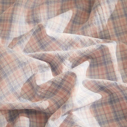 EAVD Reversible Gingham Duvet Cover Queen Pink Blue Grid Plaid Bedding Set with 2 Pillowcases Modern Checkerd Grid Duvet Cover with Zipper Closure Farmhouse Gingham Bedding Set for Boys Women Men