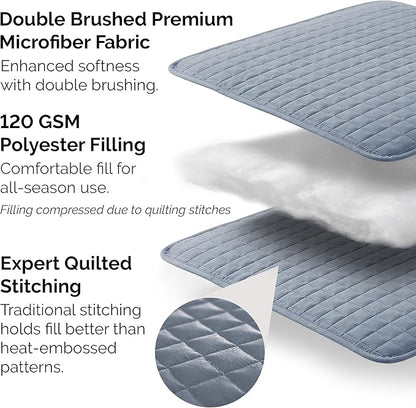 Southshore Fine Living, Inc. Twin Quilt Set, Quilted Blue Bedspread Twin/XL Quilt with Matching Pillow Sham, Soft Microfiber, Lightweight Coverlet Set, Easy Care, Machine Washable, Slate Blue