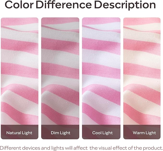 JELLYMONI Twin Duvet Cover Set, Cotton Duvet Cover 2 Pieces with Zipper Closure, 1 Duvet Cover and 1 Pillowcase(Pink with White Striped)