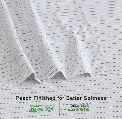 RUVANTI 100% Organic Cotton Sheets Full Size, Percale Weave, GOTS Certified, 4-Piece Set, Deep Pocket 15", Crisp & Breathable, Soft Durable Bedding, Sábanas Algodón Orgánico – Construction Line