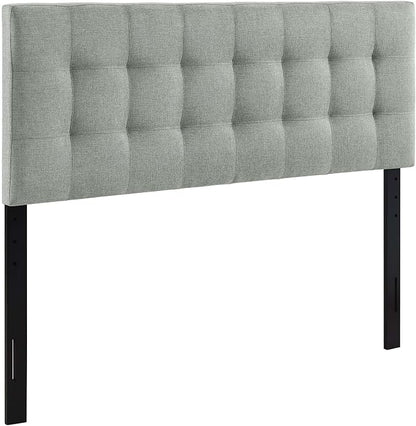 Modway Lily Tufted Linen Fabric Upholstered King Headboard in Gray