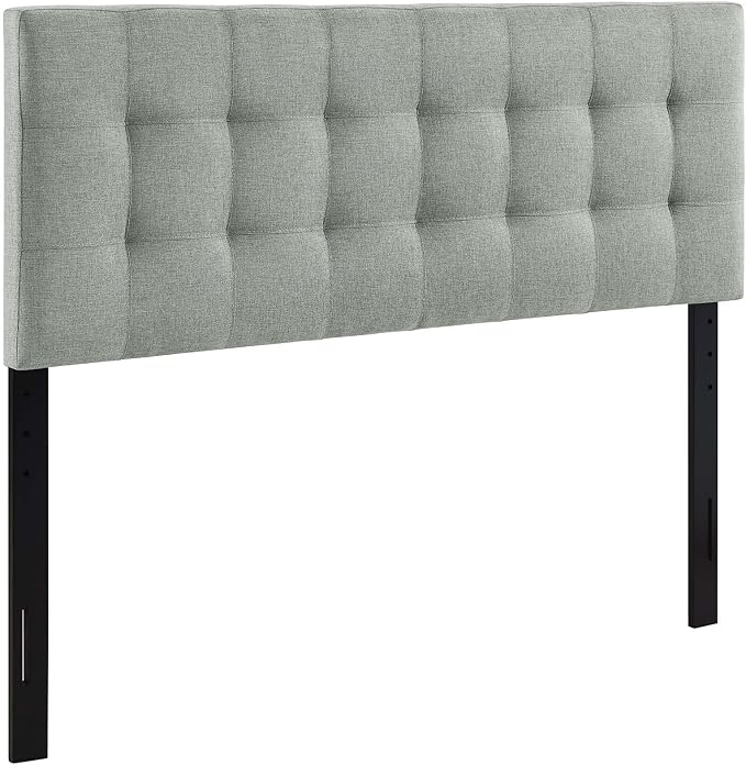 Modway Lily Tufted Linen Fabric Upholstered King Headboard in Gray