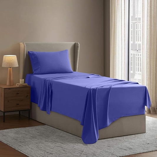 Nestl Twin XL Sheet Set - College Dorm Size - Luxury 1800 Ultra-Soft Microfiber Twin Extra Long Bed Sheets - Deep Pockets - Easy Fit - Extra Soft - 3 Piece Set (Twin XL, Royal Blue)