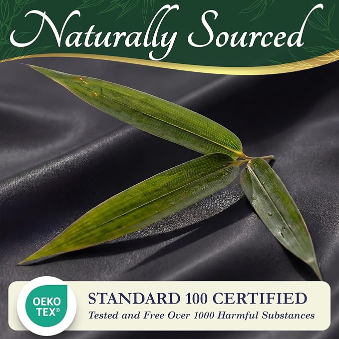 DECOLURE 100% Viscose Derived from Bamboo Sheets Queen Size - Luxury 6 Pc Naturally Cooling Sheets, Ultra Soft Bed Set - Deep 17" Pockets, Durable Double Stitching, Oeko Tex Standard (Charcoal)