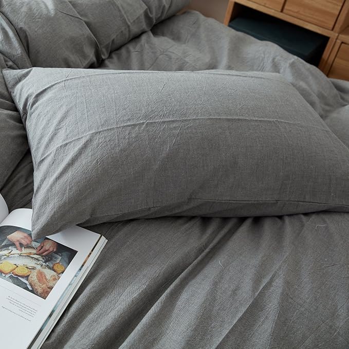 FACE TWO FACE Bedding Duvet Cover Set 3 Pieces 100% Cover Linen Like Textured Breathable Durable Soft Comfy