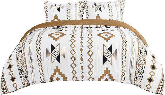 Bedsure Duvet Cover Queen Size - Modern Boho Geometry Floral Duvet Cover Set with Zipper Closure, 3 Pieces Hazel Bedding Set with 8 Corner Ties and 2 Pillow Shams 20"x26"