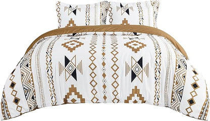 Bedsure Duvet Cover Queen Size - Modern Boho Geometry Floral Duvet Cover Set with Zipper Closure, 3 Pieces Hazel Bedding Set with 8 Corner Ties and 2 Pillow Shams 20"x26"