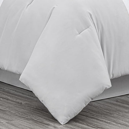 Chezmoi Collection Upland 7-Piece Quilted Patchwork Comforter Set, Black/Gray/Light Gray, Full
