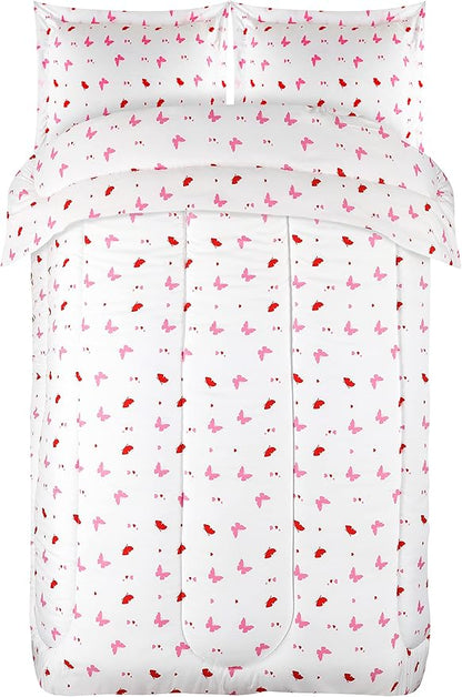 Utopia Bedding All Season Butterfly Comforter Set with 2 Pillow Cases, 3 Piece Soft Brushed Microfiber Kids Bedding Set for Boys/Girls, Machine Washable (Twin)