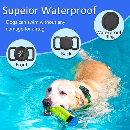 SANKALA Waterproof Airtag Holder for Dog Collar, Black, 1 Pack | Fit Collar Width 0.6-1.3 Inch, Lightweight & Durable Silicone, For Apple Airtag 1st and 2nd Gen, Signal Friendly, Easy to Use