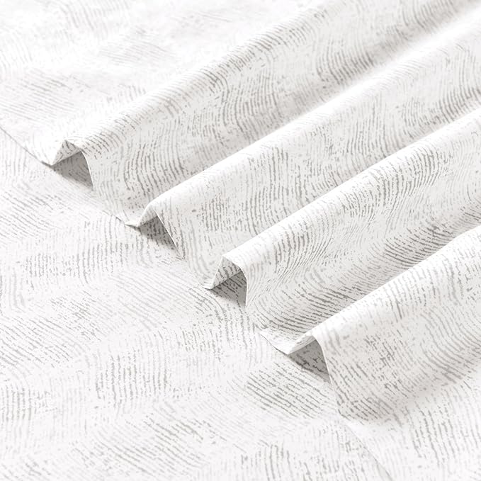 Elegant Comfort Softest and Coziest 6-Piece Sheet Set - 1500 Premium Hotel Quality Microfiber - Deep Pocket, Wrinkle Resistant 6-Piece Wave Pattern Bed Sheet Set, Twin XL, Wave Beige