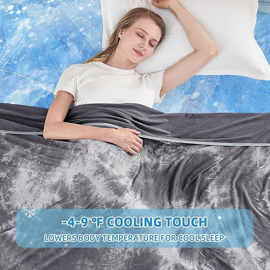 inhand Cooling Throw Blanket (50"x60"), Cooling Blankets for Hot Sleepers, Absorbs Heat to Keep Adults Cool for Summer Nights Sweats, Thin Cold Lightweight Blanket for Couch Bed, All Season Use