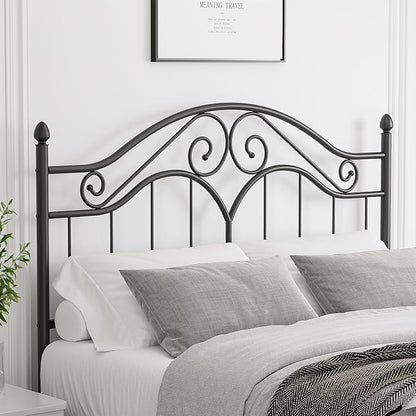 Headboard for Queen Size Bed Frame Vintage Bed Metal Headboard Only | Platform Bed Headboard,Height Adjustable,Sturdy and Stable,Easy Assembly,Black