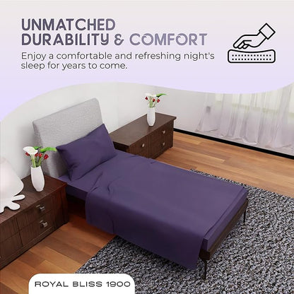 Twin Bed Sheets - 3-Pcs Deep Pocket Cooling Set - Soft and Durable Bedding for All Seasons - Luxurious Twin Size (Plum)