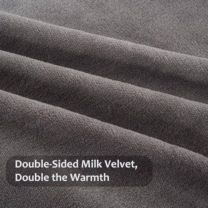 Bedbay Ombre Gray Velvety Fleece Comforter Set King Size Ultra Soft Plush Bedding Gradient Grey Thick Warm Cozy Winter Quilt Set with 2 Pillowcases Luxury Velvet Flannel Bedding Set 3 Pcs