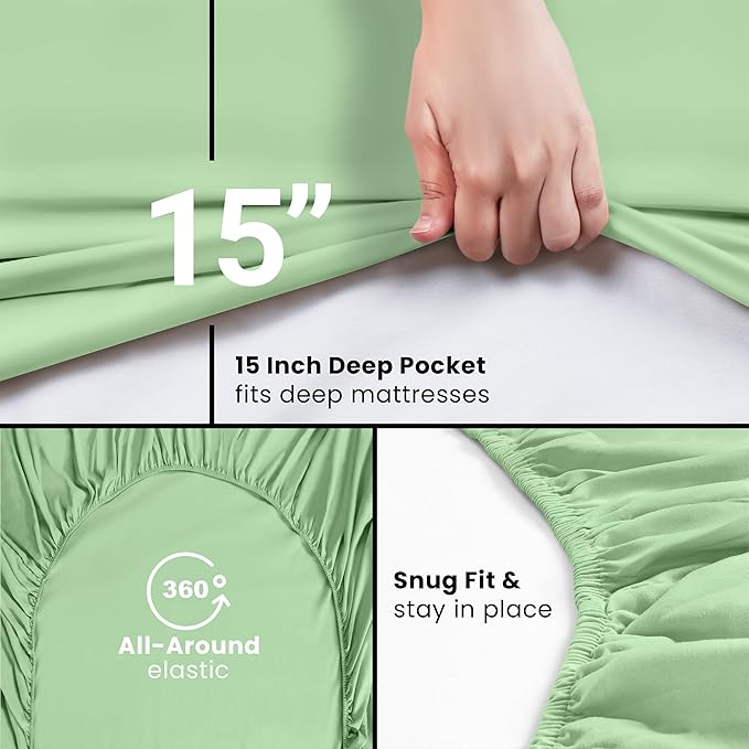 Utopia Bedding Full Fitted Sheet - Bottom Sheet - Deep Pocket - Soft Microfiber -Shrinkage and Fade Resistant-Easy Care -1 Fitted Sheet Only (Sage)