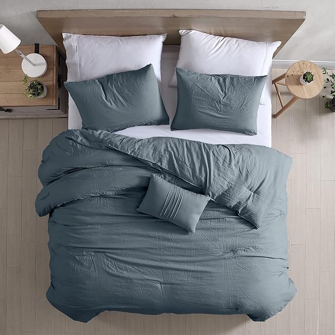 Modern Threads 4-Piece Garment-Washed Comforter Set Beck Denim King