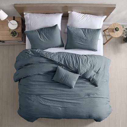 Modern Threads 4-Piece Garment-Washed Comforter Set Beck Denim King
